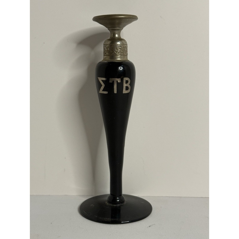 DeVilbiss Black Glass Art Deco Perfume Bottle ETB